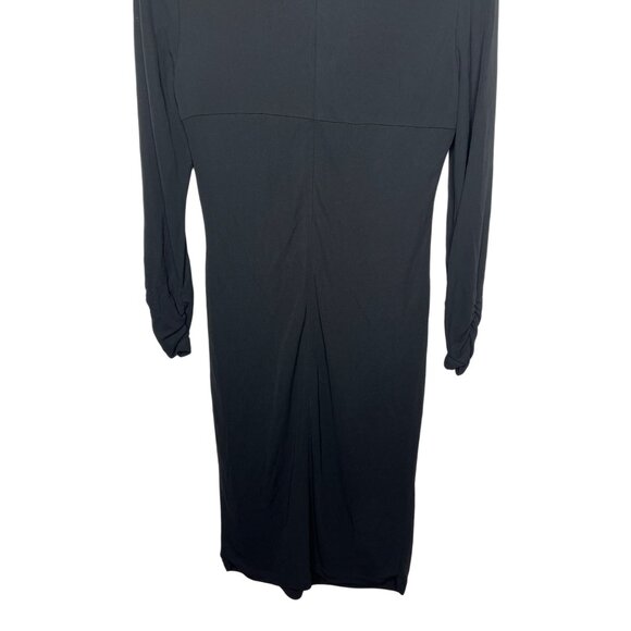 Carlisle Black Ruched Sheath Dress Size 4 Long Sleeve - Picture 9 of 10
